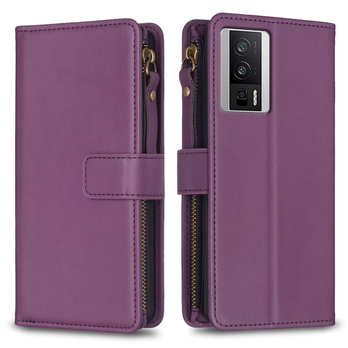 9 ranuras para tarjetas con cremallera, funda de cuero con tapa para teléfono, For Xiaomi Redmi 12C, For Xiaomi 13 Lite, For Xiaomi Redmi K60 / K60 Pro, For Xiaomi 13 Pro, For Xiaomi 13, For Xiaomi 12T / 12T Pro, For Xiaomi 12 Lite, For Xiaomi Redmi 10...