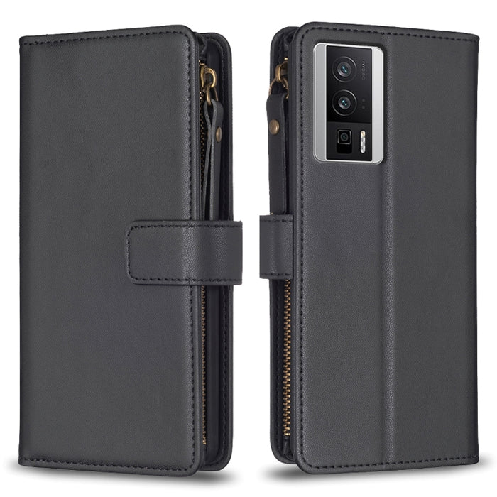 9 ranuras para tarjetas con cremallera, funda de cuero con tapa para teléfono, For Xiaomi Redmi 12C, For Xiaomi 13 Lite, For Xiaomi Redmi K60 / K60 Pro, For Xiaomi 13 Pro, For Xiaomi 13, For Xiaomi 12T / 12T Pro, For Xiaomi 12 Lite, For Xiaomi Redmi 10...