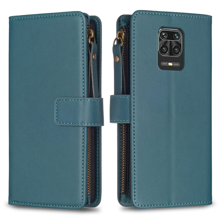 9 ranuras para tarjetas con cremallera, funda de cuero con tapa para teléfono, For Xiaomi Redmi Note 10 Pro, For Xiaomi Redmi Note 10, For Xiaomi Redmi K40 / K40 Pro, For Xiaomi Poco M3, For Xiaomi Poco X3, For Xiaomi Redmi 9A, For Xiaomi Redmi 9      ...