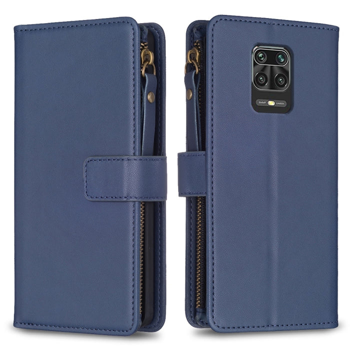 9 ranuras para tarjetas con cremallera, funda de cuero con tapa para teléfono, For Xiaomi Redmi Note 10 Pro, For Xiaomi Redmi Note 10, For Xiaomi Redmi K40 / K40 Pro, For Xiaomi Poco M3, For Xiaomi Poco X3, For Xiaomi Redmi 9A, For Xiaomi Redmi 9      ...