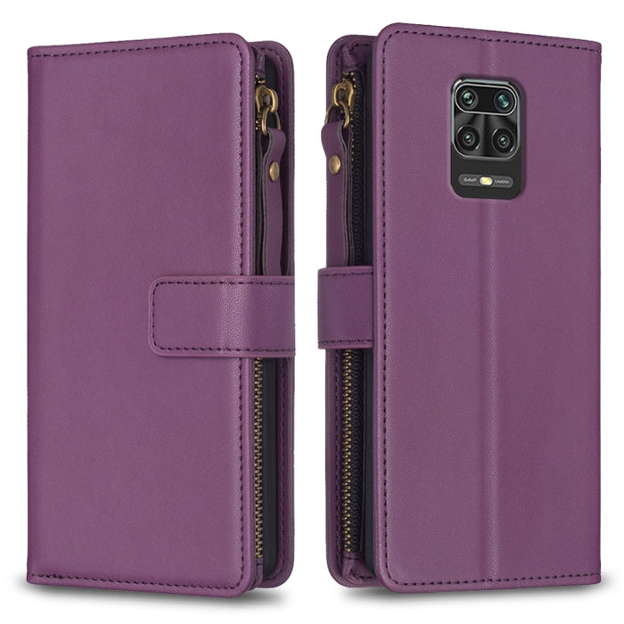9 ranuras para tarjetas con cremallera, funda de cuero con tapa para teléfono, For Xiaomi Redmi Note 10 Pro, For Xiaomi Redmi Note 10, For Xiaomi Redmi K40 / K40 Pro, For Xiaomi Poco M3, For Xiaomi Poco X3, For Xiaomi Redmi 9A, For Xiaomi Redmi 9      ...