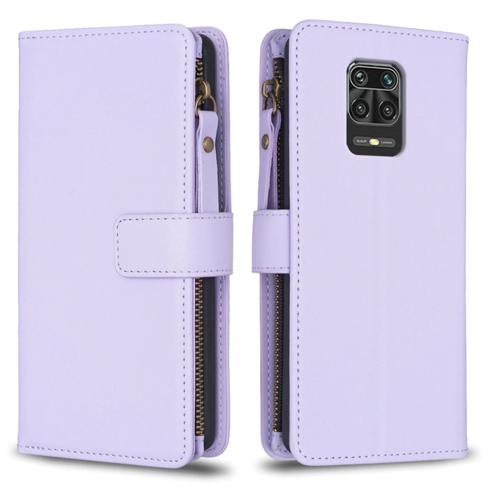 9 ranuras para tarjetas con cremallera, funda de cuero con tapa para teléfono, For Xiaomi Redmi Note 10 Pro, For Xiaomi Redmi Note 10, For Xiaomi Redmi K40 / K40 Pro, For Xiaomi Poco M3, For Xiaomi Poco X3, For Xiaomi Redmi 9A, For Xiaomi Redmi 9      ...