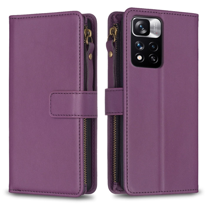 9 ranuras para tarjetas con cremallera, funda de cuero con tapa para teléfono, For Xiaomi Redmi 12C, For Xiaomi 13 Lite, For Xiaomi Redmi K60 / K60 Pro, For Xiaomi 13 Pro, For Xiaomi 13, For Xiaomi 12T / 12T Pro, For Xiaomi 12 Lite, For Xiaomi Redmi 10...