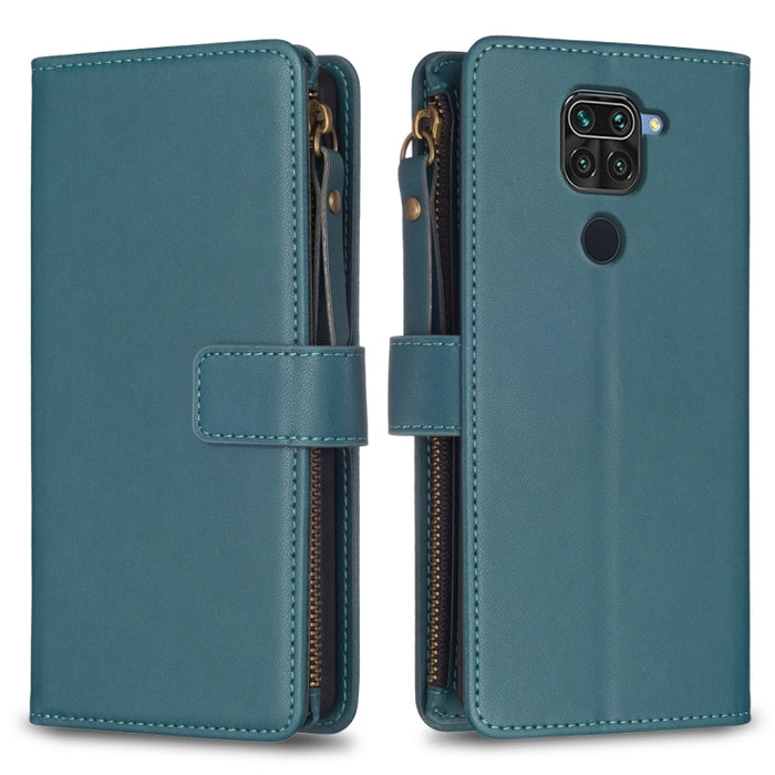 9 ranuras para tarjetas con cremallera, funda de cuero con tapa para teléfono, For Xiaomi Redmi Note 10 Pro, For Xiaomi Redmi Note 10, For Xiaomi Redmi K40 / K40 Pro, For Xiaomi Poco M3, For Xiaomi Poco X3, For Xiaomi Redmi 9A, For Xiaomi Redmi 9      ...