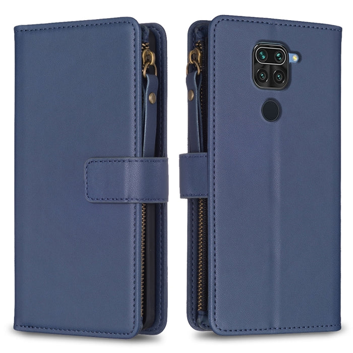 9 ranuras para tarjetas con cremallera, funda de cuero con tapa para teléfono, For Xiaomi Redmi Note 10 Pro, For Xiaomi Redmi Note 10, For Xiaomi Redmi K40 / K40 Pro, For Xiaomi Poco M3, For Xiaomi Poco X3, For Xiaomi Redmi 9A, For Xiaomi Redmi 9      ...
