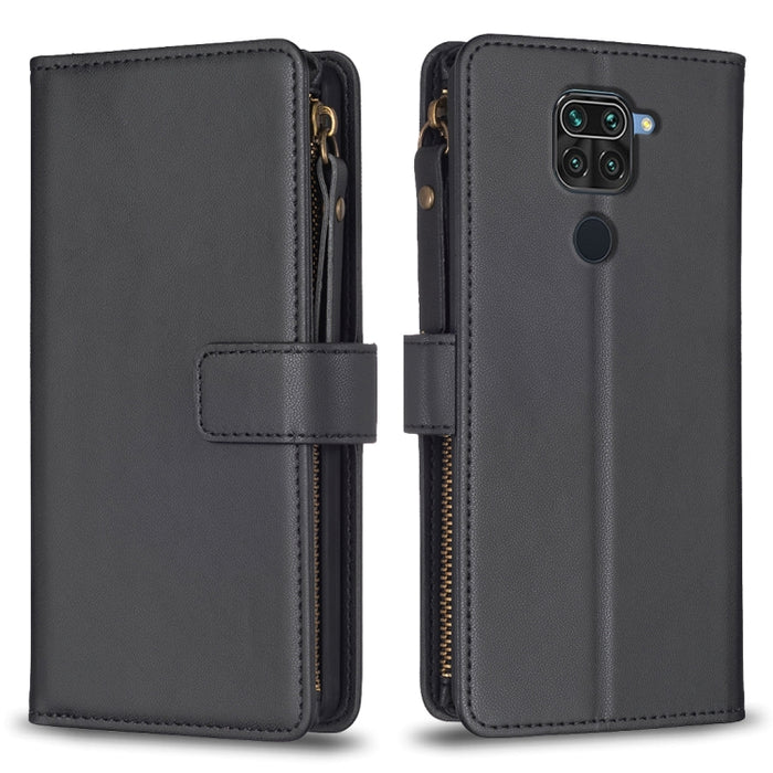 9 ranuras para tarjetas con cremallera, funda de cuero con tapa para teléfono, For Xiaomi Redmi Note 10 Pro, For Xiaomi Redmi Note 10, For Xiaomi Redmi K40 / K40 Pro, For Xiaomi Poco M3, For Xiaomi Poco X3, For Xiaomi Redmi 9A, For Xiaomi Redmi 9      ...