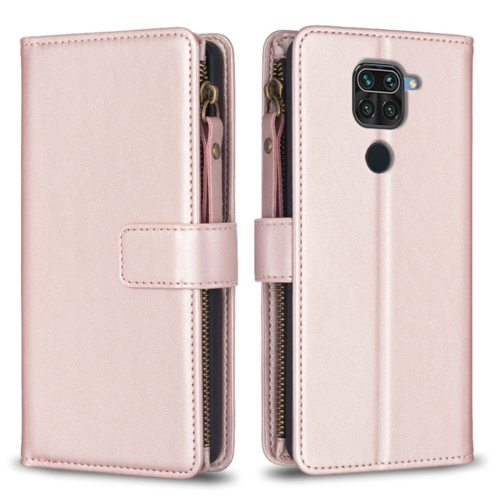 9 ranuras para tarjetas con cremallera, funda de cuero con tapa para teléfono, For Xiaomi Redmi Note 10 Pro, For Xiaomi Redmi Note 10, For Xiaomi Redmi K40 / K40 Pro, For Xiaomi Poco M3, For Xiaomi Poco X3, For Xiaomi Redmi 9A, For Xiaomi Redmi 9      ...