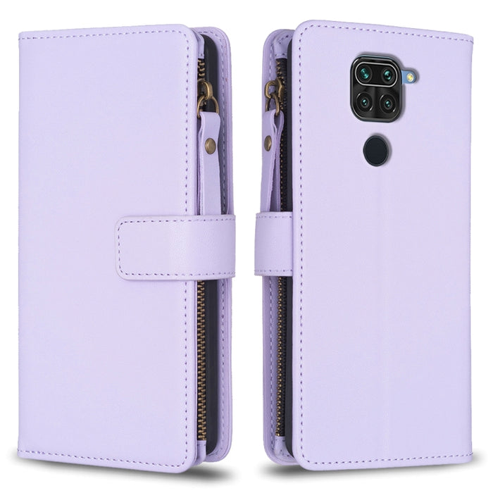 9 ranuras para tarjetas con cremallera, funda de cuero con tapa para teléfono, For Xiaomi Redmi Note 10 Pro, For Xiaomi Redmi Note 10, For Xiaomi Redmi K40 / K40 Pro, For Xiaomi Poco M3, For Xiaomi Poco X3, For Xiaomi Redmi 9A, For Xiaomi Redmi 9      ...