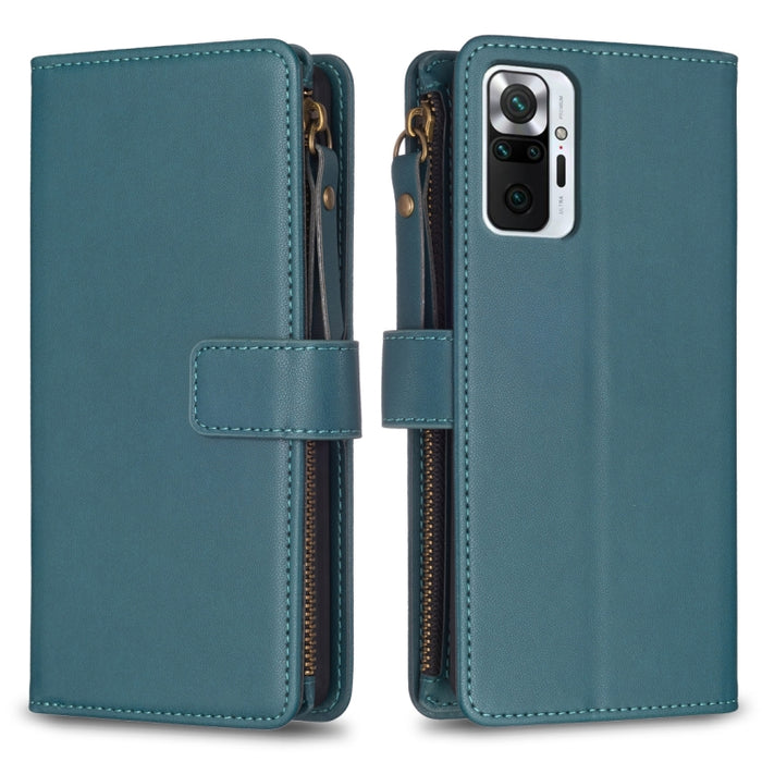 9 ranuras para tarjetas con cremallera, funda de cuero con tapa para teléfono, For Xiaomi Redmi Note 10 Pro, For Xiaomi Redmi Note 10, For Xiaomi Redmi K40 / K40 Pro, For Xiaomi Poco M3, For Xiaomi Poco X3, For Xiaomi Redmi 9A, For Xiaomi Redmi 9      ...