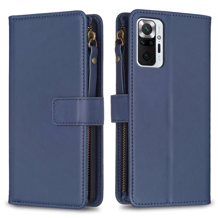 9 ranuras para tarjetas con cremallera, funda de cuero con tapa para teléfono, For Xiaomi Redmi Note 10 Pro, For Xiaomi Redmi Note 10, For Xiaomi Redmi K40 / K40 Pro, For Xiaomi Poco M3, For Xiaomi Poco X3, For Xiaomi Redmi 9A, For Xiaomi Redmi 9      ...