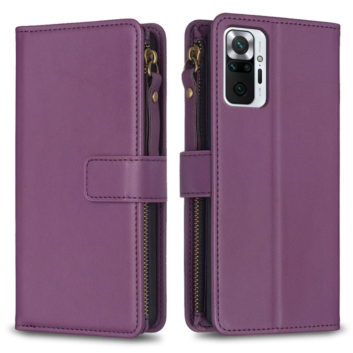 9 ranuras para tarjetas con cremallera, funda de cuero con tapa para teléfono, For Xiaomi Redmi Note 10 Pro, For Xiaomi Redmi Note 10, For Xiaomi Redmi K40 / K40 Pro, For Xiaomi Poco M3, For Xiaomi Poco X3, For Xiaomi Redmi 9A, For Xiaomi Redmi 9      ...