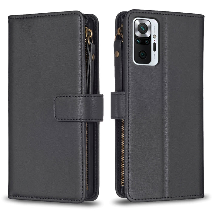 9 ranuras para tarjetas con cremallera, funda de cuero con tapa para teléfono, For Xiaomi Redmi Note 10 Pro, For Xiaomi Redmi Note 10, For Xiaomi Redmi K40 / K40 Pro, For Xiaomi Poco M3, For Xiaomi Poco X3, For Xiaomi Redmi 9A, For Xiaomi Redmi 9      ...
