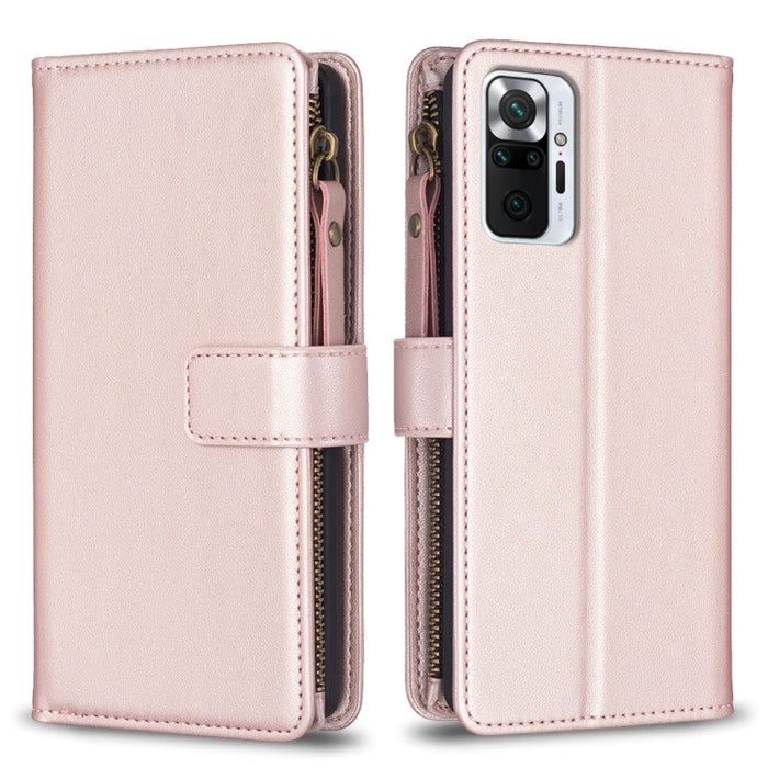 9 ranuras para tarjetas con cremallera, funda de cuero con tapa para teléfono, For Xiaomi Redmi Note 10 Pro, For Xiaomi Redmi Note 10, For Xiaomi Redmi K40 / K40 Pro, For Xiaomi Poco M3, For Xiaomi Poco X3, For Xiaomi Redmi 9A, For Xiaomi Redmi 9      ...