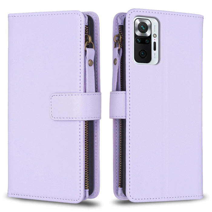 9 ranuras para tarjetas con cremallera, funda de cuero con tapa para teléfono, For Xiaomi Redmi Note 10 Pro, For Xiaomi Redmi Note 10, For Xiaomi Redmi K40 / K40 Pro, For Xiaomi Poco M3, For Xiaomi Poco X3, For Xiaomi Redmi 9A, For Xiaomi Redmi 9      ...