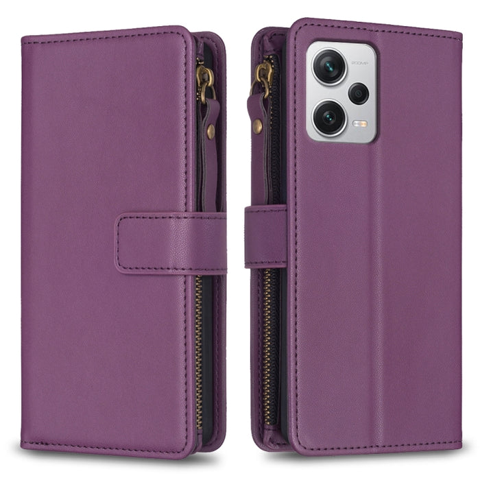 9 ranuras para tarjetas con cremallera, funda de cuero con tapa para teléfono, For Xiaomi Redmi Note 13 Pro 4G Global, For Xiaomi Poco M6 Pro 4G, For Xiaomi Redmi Note 13 4G Global, For Xiaomi Redmi Note 13, For Xiaomi Redmi 13C                        ...