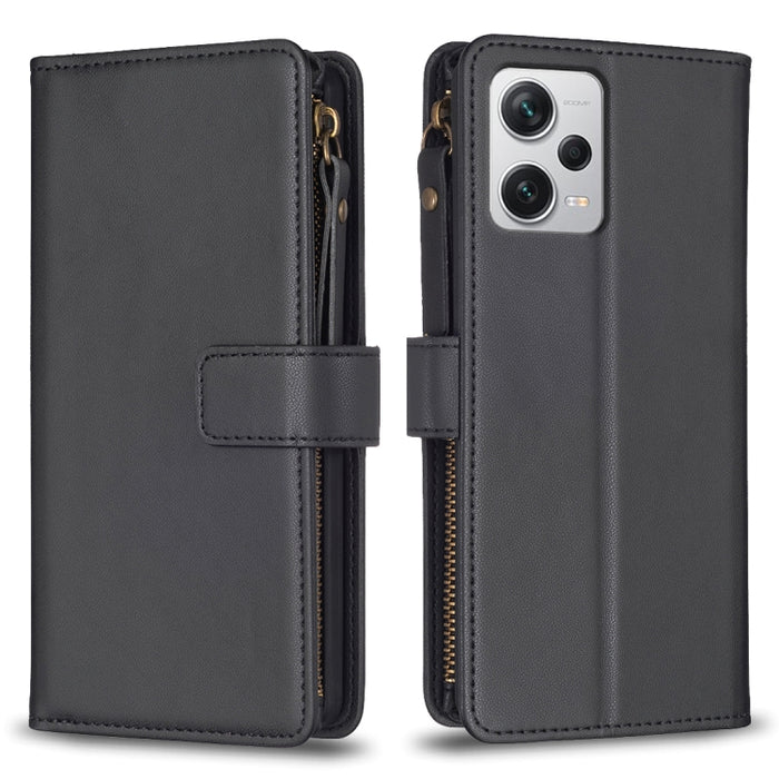 9 ranuras para tarjetas con cremallera, funda de cuero con tapa para teléfono, For Xiaomi Redmi Note 13 Pro 4G Global, For Xiaomi Poco M6 Pro 4G, For Xiaomi Redmi Note 13 4G Global, For Xiaomi Redmi Note 13, For Xiaomi Redmi 13C                        ...