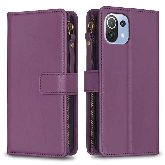 9 ranuras para tarjetas con cremallera, funda de cuero con tapa para teléfono, For Xiaomi Redmi 12C, For Xiaomi 13 Lite, For Xiaomi Redmi K60 / K60 Pro, For Xiaomi 13 Pro, For Xiaomi 13, For Xiaomi 12T / 12T Pro, For Xiaomi 12 Lite, For Xiaomi Redmi 10...