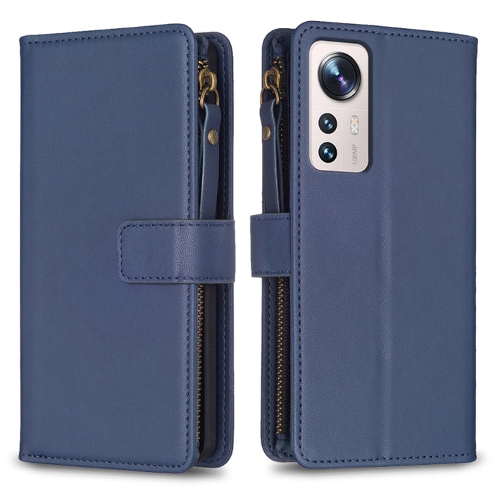 9 ranuras para tarjetas con cremallera, funda de cuero con tapa para teléfono, For Xiaomi Redmi 12C, For Xiaomi 13 Lite, For Xiaomi Redmi K60 / K60 Pro, For Xiaomi 13 Pro, For Xiaomi 13, For Xiaomi 12T / 12T Pro, For Xiaomi 12 Lite, For Xiaomi Redmi 10...