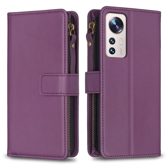 9 ranuras para tarjetas con cremallera, funda de cuero con tapa para teléfono, For Xiaomi Redmi 12C, For Xiaomi 13 Lite, For Xiaomi Redmi K60 / K60 Pro, For Xiaomi 13 Pro, For Xiaomi 13, For Xiaomi 12T / 12T Pro, For Xiaomi 12 Lite, For Xiaomi Redmi 10...