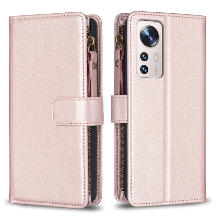 9 ranuras para tarjetas con cremallera, funda de cuero con tapa para teléfono, For Xiaomi Redmi 12C, For Xiaomi 13 Lite, For Xiaomi Redmi K60 / K60 Pro, For Xiaomi 13 Pro, For Xiaomi 13, For Xiaomi 12T / 12T Pro, For Xiaomi 12 Lite, For Xiaomi Redmi 10...