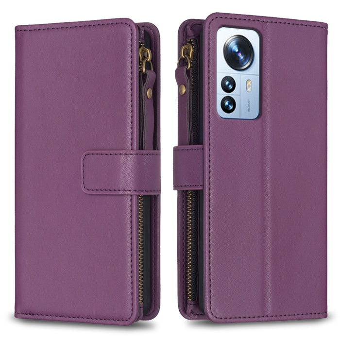 9 ranuras para tarjetas con cremallera, funda de cuero con tapa para teléfono, For Xiaomi Redmi 12C, For Xiaomi 13 Lite, For Xiaomi Redmi K60 / K60 Pro, For Xiaomi 13 Pro, For Xiaomi 13, For Xiaomi 12T / 12T Pro, For Xiaomi 12 Lite, For Xiaomi Redmi 10...