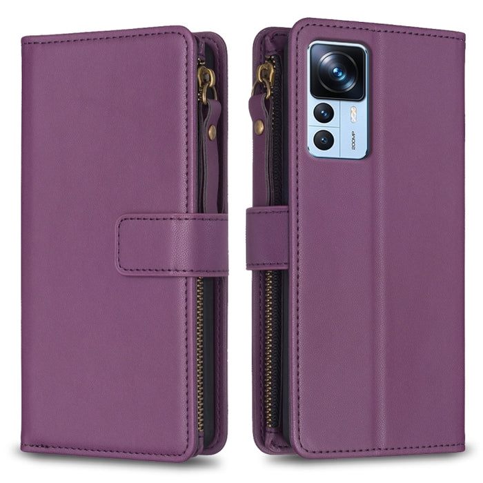 9 ranuras para tarjetas con cremallera, funda de cuero con tapa para teléfono, For Xiaomi Redmi 12C, For Xiaomi 13 Lite, For Xiaomi Redmi K60 / K60 Pro, For Xiaomi 13 Pro, For Xiaomi 13, For Xiaomi 12T / 12T Pro, For Xiaomi 12 Lite, For Xiaomi Redmi 10...