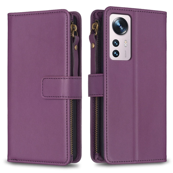 9 ranuras para tarjetas con cremallera, funda de cuero con tapa para teléfono, For Xiaomi Redmi 12C, For Xiaomi 13 Lite, For Xiaomi Redmi K60 / K60 Pro, For Xiaomi 13 Pro, For Xiaomi 13, For Xiaomi 12T / 12T Pro, For Xiaomi 12 Lite, For Xiaomi Redmi 10...