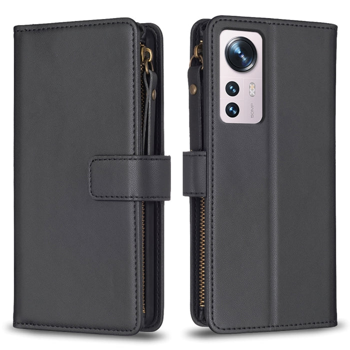 9 ranuras para tarjetas con cremallera, funda de cuero con tapa para teléfono, For Xiaomi Redmi 12C, For Xiaomi 13 Lite, For Xiaomi Redmi K60 / K60 Pro, For Xiaomi 13 Pro, For Xiaomi 13, For Xiaomi 12T / 12T Pro, For Xiaomi 12 Lite, For Xiaomi Redmi 10...