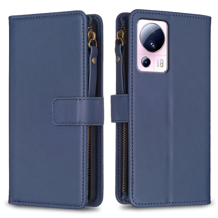 9 ranuras para tarjetas con cremallera, funda de cuero con tapa para teléfono, For Xiaomi Redmi 12C, For Xiaomi 13 Lite, For Xiaomi Redmi K60 / K60 Pro, For Xiaomi 13 Pro, For Xiaomi 13, For Xiaomi 12T / 12T Pro, For Xiaomi 12 Lite, For Xiaomi Redmi 10...
