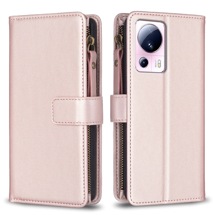 9 ranuras para tarjetas con cremallera, funda de cuero con tapa para teléfono, For Xiaomi Redmi 12C, For Xiaomi 13 Lite, For Xiaomi Redmi K60 / K60 Pro, For Xiaomi 13 Pro, For Xiaomi 13, For Xiaomi 12T / 12T Pro, For Xiaomi 12 Lite, For Xiaomi Redmi 10...