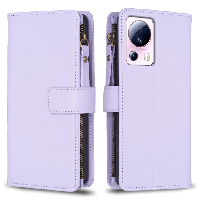 9 ranuras para tarjetas con cremallera, funda de cuero con tapa para teléfono, For Xiaomi Redmi 12C, For Xiaomi 13 Lite, For Xiaomi Redmi K60 / K60 Pro, For Xiaomi 13 Pro, For Xiaomi 13, For Xiaomi 12T / 12T Pro, For Xiaomi 12 Lite, For Xiaomi Redmi 10...