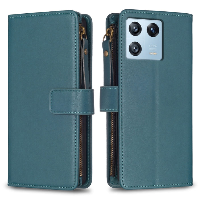 9 ranuras para tarjetas con cremallera, funda de cuero con tapa para teléfono, For Xiaomi Redmi 12C, For Xiaomi 13 Lite, For Xiaomi Redmi K60 / K60 Pro, For Xiaomi 13 Pro, For Xiaomi 13, For Xiaomi 12T / 12T Pro, For Xiaomi 12 Lite, For Xiaomi Redmi 10...