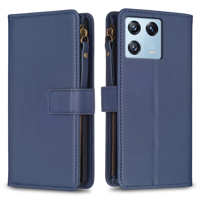 9 ranuras para tarjetas con cremallera, funda de cuero con tapa para teléfono, For Xiaomi Redmi 12C, For Xiaomi 13 Lite, For Xiaomi Redmi K60 / K60 Pro, For Xiaomi 13 Pro, For Xiaomi 13, For Xiaomi 12T / 12T Pro, For Xiaomi 12 Lite, For Xiaomi Redmi 10...