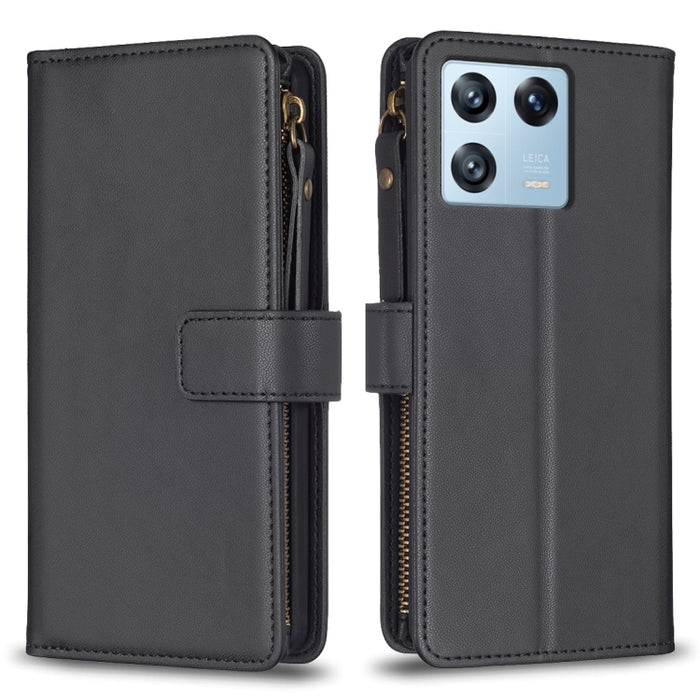 9 ranuras para tarjetas con cremallera, funda de cuero con tapa para teléfono, For Xiaomi Redmi 12C, For Xiaomi 13 Lite, For Xiaomi Redmi K60 / K60 Pro, For Xiaomi 13 Pro, For Xiaomi 13, For Xiaomi 12T / 12T Pro, For Xiaomi 12 Lite, For Xiaomi Redmi 10...