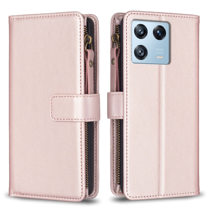 9 ranuras para tarjetas con cremallera, funda de cuero con tapa para teléfono, For Xiaomi Redmi 12C, For Xiaomi 13 Lite, For Xiaomi Redmi K60 / K60 Pro, For Xiaomi 13 Pro, For Xiaomi 13, For Xiaomi 12T / 12T Pro, For Xiaomi 12 Lite, For Xiaomi Redmi 10...