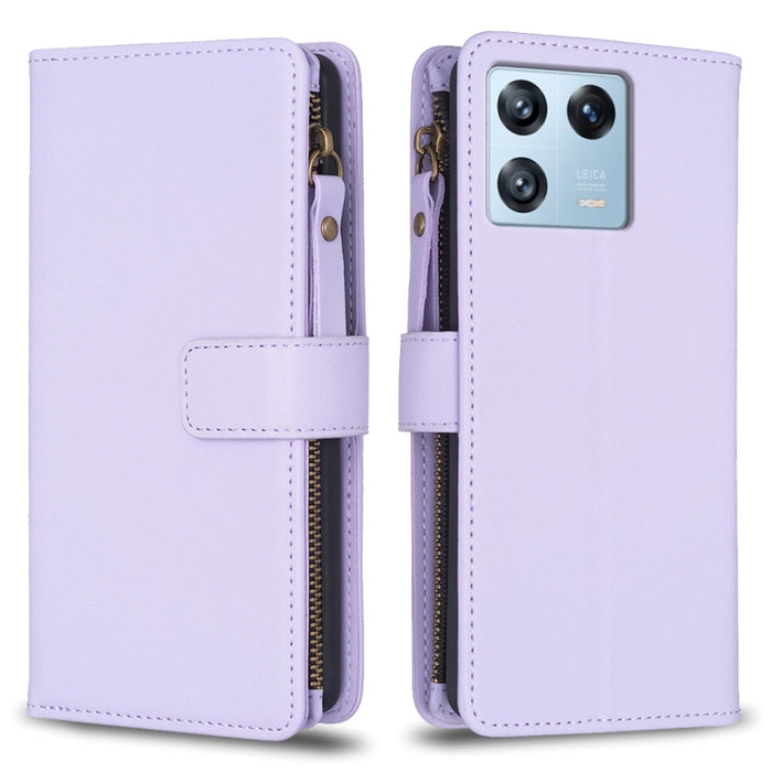 9 ranuras para tarjetas con cremallera, funda de cuero con tapa para teléfono, For Xiaomi Redmi 12C, For Xiaomi 13 Lite, For Xiaomi Redmi K60 / K60 Pro, For Xiaomi 13 Pro, For Xiaomi 13, For Xiaomi 12T / 12T Pro, For Xiaomi 12 Lite, For Xiaomi Redmi 10...