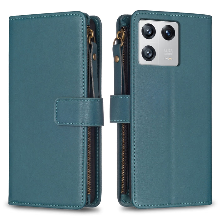 9 ranuras para tarjetas con cremallera, funda de cuero con tapa para teléfono, For Xiaomi Redmi 12C, For Xiaomi 13 Lite, For Xiaomi Redmi K60 / K60 Pro, For Xiaomi 13 Pro, For Xiaomi 13, For Xiaomi 12T / 12T Pro, For Xiaomi 12 Lite, For Xiaomi Redmi 10...