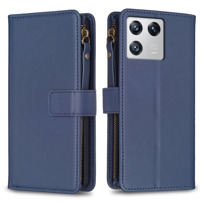 9 ranuras para tarjetas con cremallera, funda de cuero con tapa para teléfono, For Xiaomi Redmi 12C, For Xiaomi 13 Lite, For Xiaomi Redmi K60 / K60 Pro, For Xiaomi 13 Pro, For Xiaomi 13, For Xiaomi 12T / 12T Pro, For Xiaomi 12 Lite, For Xiaomi Redmi 10...