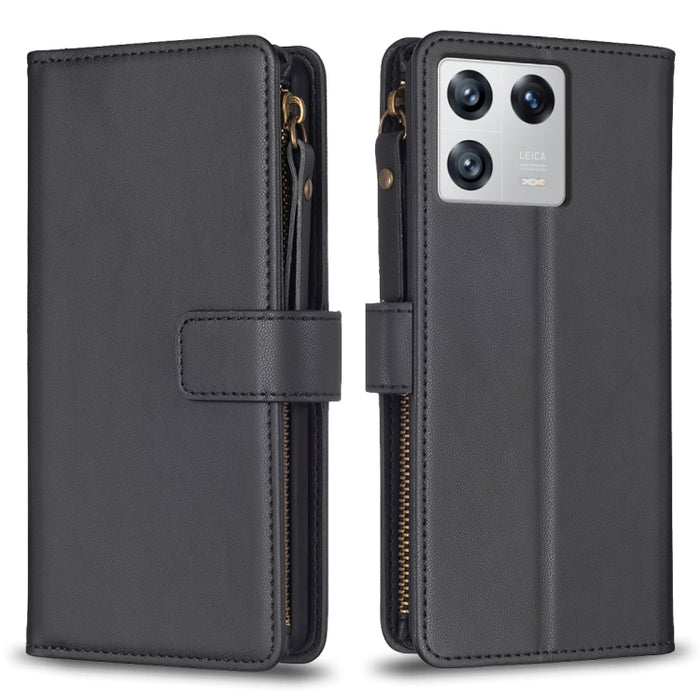 9 ranuras para tarjetas con cremallera, funda de cuero con tapa para teléfono, For Xiaomi Redmi 12C, For Xiaomi 13 Lite, For Xiaomi Redmi K60 / K60 Pro, For Xiaomi 13 Pro, For Xiaomi 13, For Xiaomi 12T / 12T Pro, For Xiaomi 12 Lite, For Xiaomi Redmi 10...