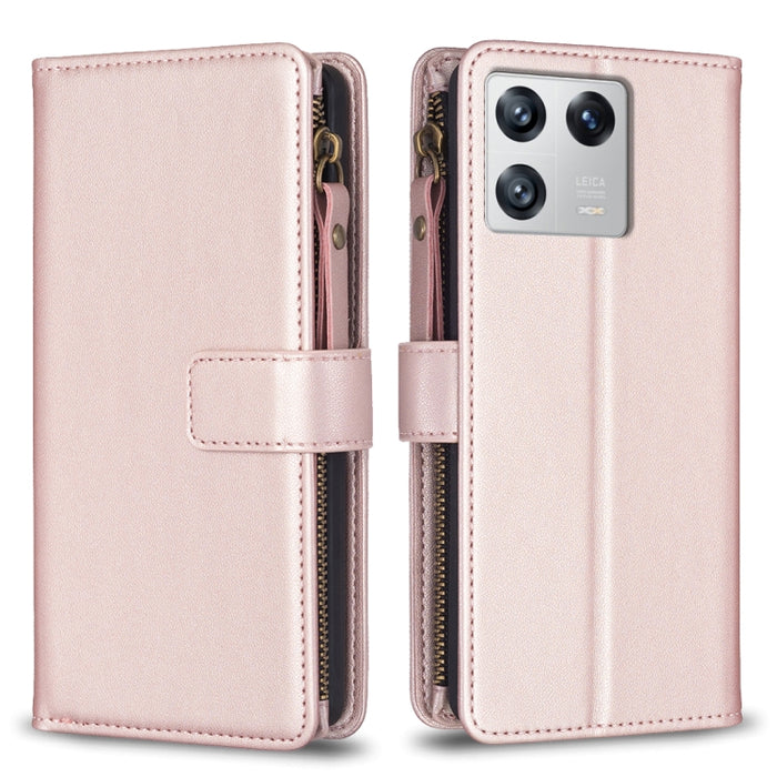 9 ranuras para tarjetas con cremallera, funda de cuero con tapa para teléfono, For Xiaomi Redmi 12C, For Xiaomi 13 Lite, For Xiaomi Redmi K60 / K60 Pro, For Xiaomi 13 Pro, For Xiaomi 13, For Xiaomi 12T / 12T Pro, For Xiaomi 12 Lite, For Xiaomi Redmi 10...