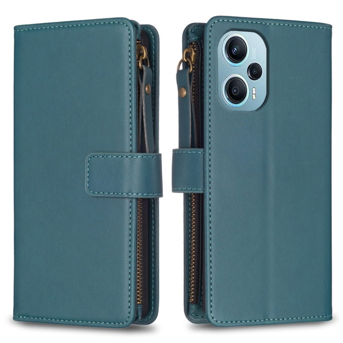 9 ranuras para tarjetas con cremallera, funda de cuero con tapa para teléfono, For Xiaomi Redmi Note 13 Pro 4G Global, For Xiaomi Poco M6 Pro 4G, For Xiaomi Redmi Note 13 4G Global, For Xiaomi Redmi Note 13, For Xiaomi Redmi 13C                        ...