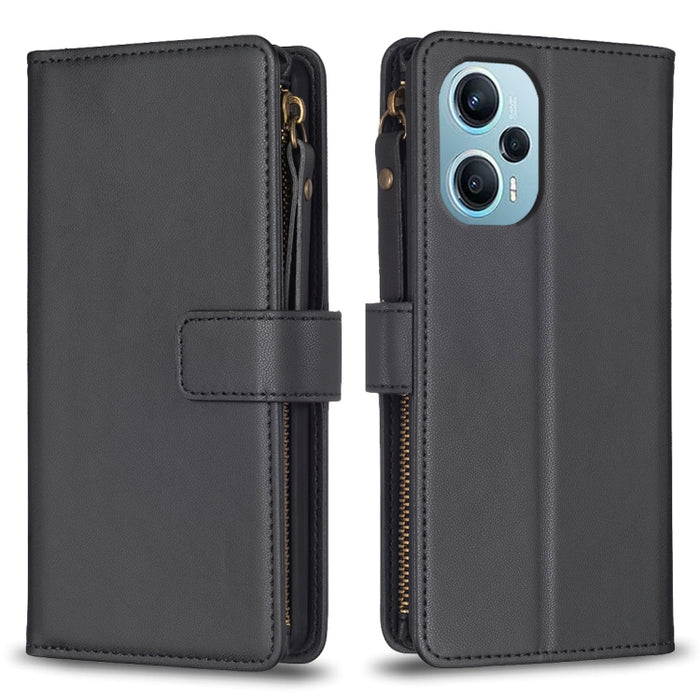 9 ranuras para tarjetas con cremallera, funda de cuero con tapa para teléfono, For Xiaomi Redmi Note 13 Pro 4G Global, For Xiaomi Poco M6 Pro 4G, For Xiaomi Redmi Note 13 4G Global, For Xiaomi Redmi Note 13, For Xiaomi Redmi 13C                        ...
