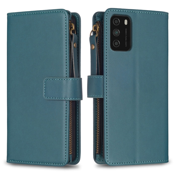 9 ranuras para tarjetas con cremallera, funda de cuero con tapa para teléfono, For Xiaomi Redmi Note 10 Pro, For Xiaomi Redmi Note 10, For Xiaomi Redmi K40 / K40 Pro, For Xiaomi Poco M3, For Xiaomi Poco X3, For Xiaomi Redmi 9A, For Xiaomi Redmi 9      ...