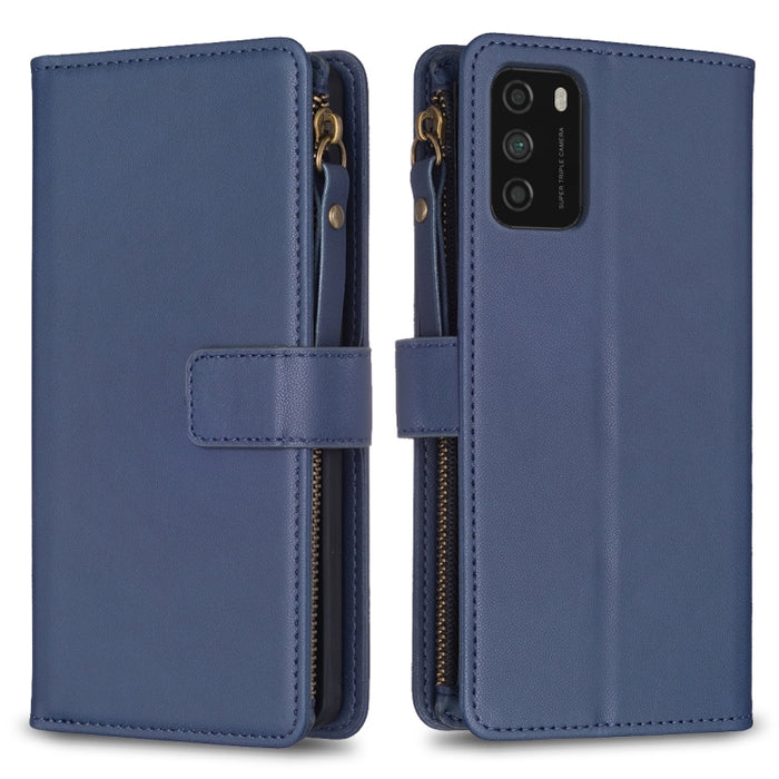 9 ranuras para tarjetas con cremallera, funda de cuero con tapa para teléfono, For Xiaomi Redmi Note 10 Pro, For Xiaomi Redmi Note 10, For Xiaomi Redmi K40 / K40 Pro, For Xiaomi Poco M3, For Xiaomi Poco X3, For Xiaomi Redmi 9A, For Xiaomi Redmi 9      ...
