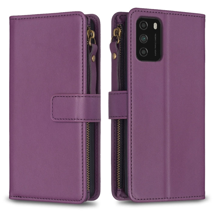 9 ranuras para tarjetas con cremallera, funda de cuero con tapa para teléfono, For Xiaomi Redmi Note 10 Pro, For Xiaomi Redmi Note 10, For Xiaomi Redmi K40 / K40 Pro, For Xiaomi Poco M3, For Xiaomi Poco X3, For Xiaomi Redmi 9A, For Xiaomi Redmi 9      ...