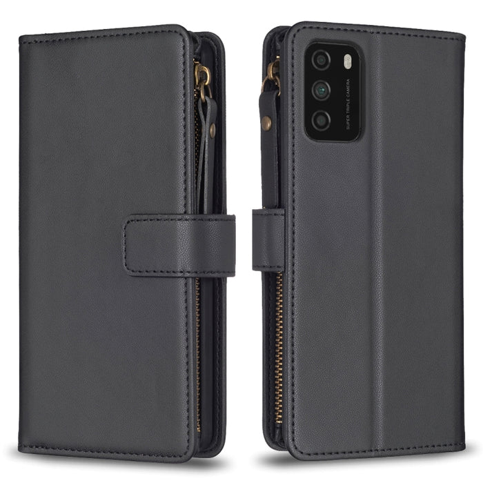 9 ranuras para tarjetas con cremallera, funda de cuero con tapa para teléfono, For Xiaomi Redmi Note 10 Pro, For Xiaomi Redmi Note 10, For Xiaomi Redmi K40 / K40 Pro, For Xiaomi Poco M3, For Xiaomi Poco X3, For Xiaomi Redmi 9A, For Xiaomi Redmi 9      ...