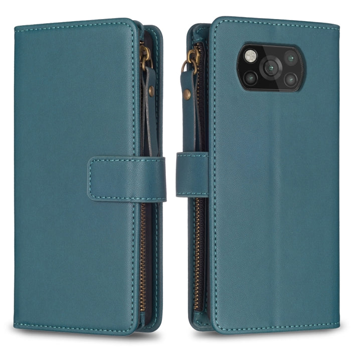 9 ranuras para tarjetas con cremallera, funda de cuero con tapa para teléfono, For Xiaomi Redmi Note 10 Pro, For Xiaomi Redmi Note 10, For Xiaomi Redmi K40 / K40 Pro, For Xiaomi Poco M3, For Xiaomi Poco X3, For Xiaomi Redmi 9A, For Xiaomi Redmi 9      ...