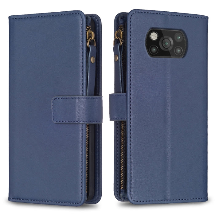 9 ranuras para tarjetas con cremallera, funda de cuero con tapa para teléfono, For Xiaomi Redmi Note 10 Pro, For Xiaomi Redmi Note 10, For Xiaomi Redmi K40 / K40 Pro, For Xiaomi Poco M3, For Xiaomi Poco X3, For Xiaomi Redmi 9A, For Xiaomi Redmi 9      ...