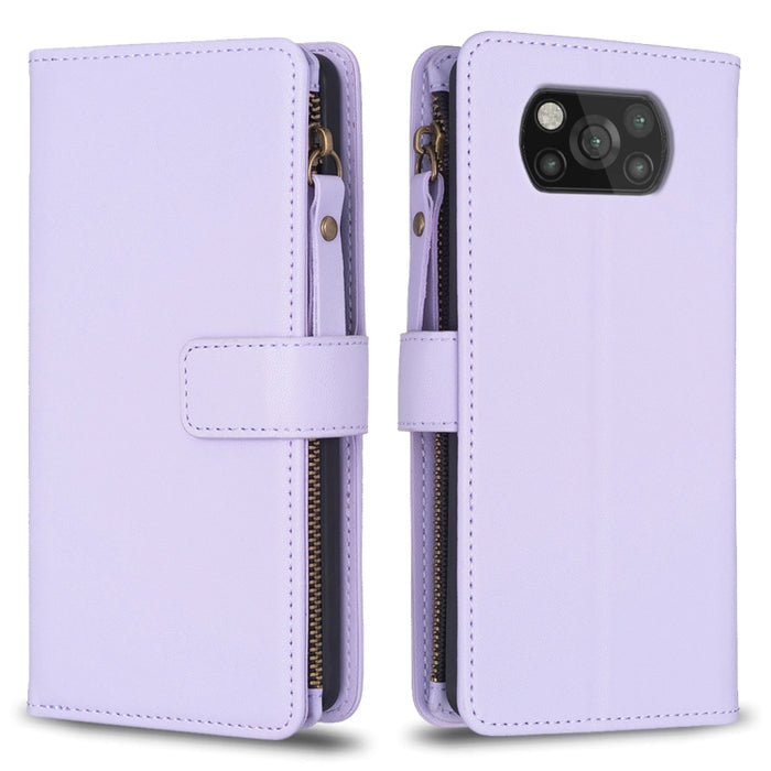 9 ranuras para tarjetas con cremallera, funda de cuero con tapa para teléfono, For Xiaomi Redmi Note 10 Pro, For Xiaomi Redmi Note 10, For Xiaomi Redmi K40 / K40 Pro, For Xiaomi Poco M3, For Xiaomi Poco X3, For Xiaomi Redmi 9A, For Xiaomi Redmi 9      ...