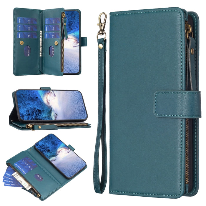 9 ranuras para tarjetas con cremallera, funda de cuero con tapa para teléfono, For Xiaomi Redmi Note 13 Pro 4G Global, For Xiaomi Poco M6 Pro 4G, For Xiaomi Redmi Note 13 4G Global, For Xiaomi Redmi Note 13, For Xiaomi Redmi 13C                        ...